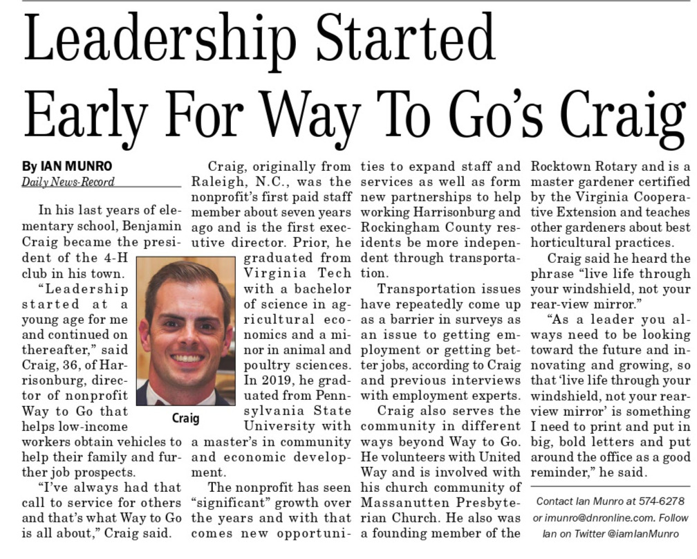 Ben Craig News Article